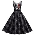 thumbnail image 5 of Novelty Halloween Dress for Women Day of Dead for Women 1950s Vintage Swing Dress for Women, 5 of 5