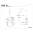 thumbnail image 4 of Kingston Brass Magellan Two Handle 4" Centerset High-Arch Bar Faucet, 4 of 4