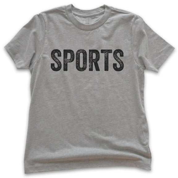 Kids Sports T-shirt, Youth Kids Boy Girl T-Shirt, Baseball Shirt, Football Shirt, Softball Shirt, Dark Heather Gray, Medium