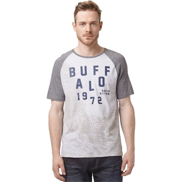 Camiseta gráfica Buffalo David Bitton Nabeach para hombre gris pequeña