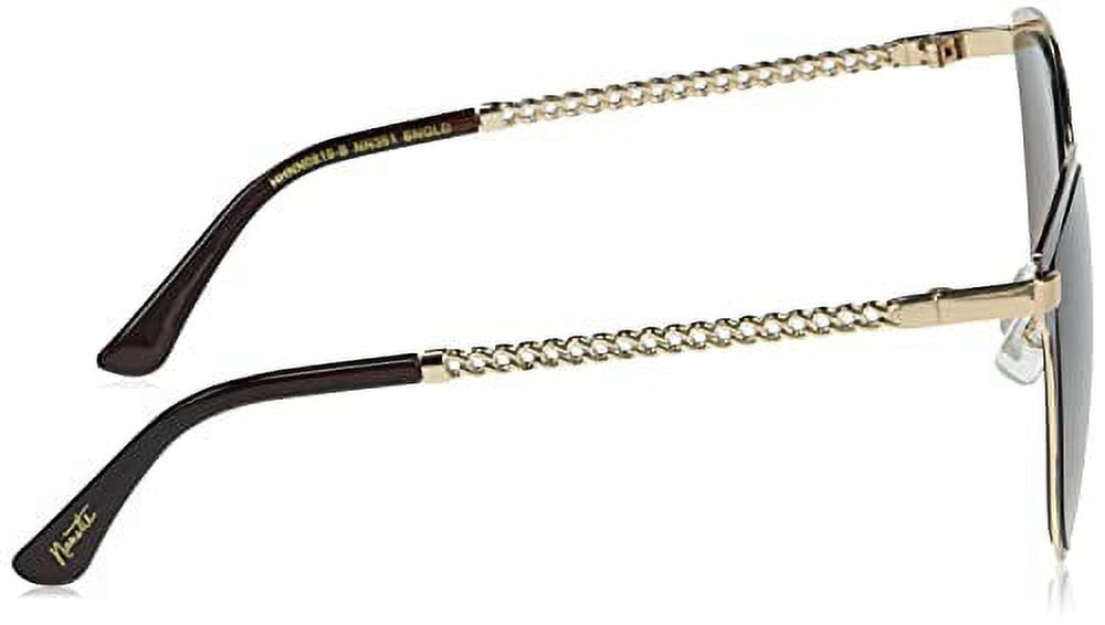 Nanette Lepore Women's NN351 Metal UV400 Protective Cat Eye Fashion Sunglasses, 56mm
