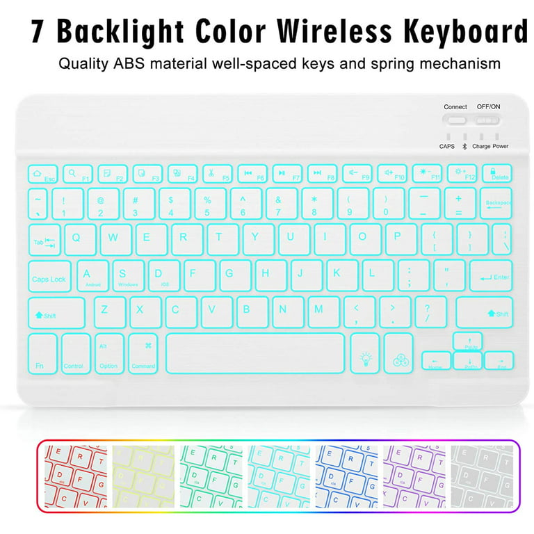 Note Kee iPad Pro 10.5 Rose Gold Bluetooth Keyboard Backlit Keys 7 Colors