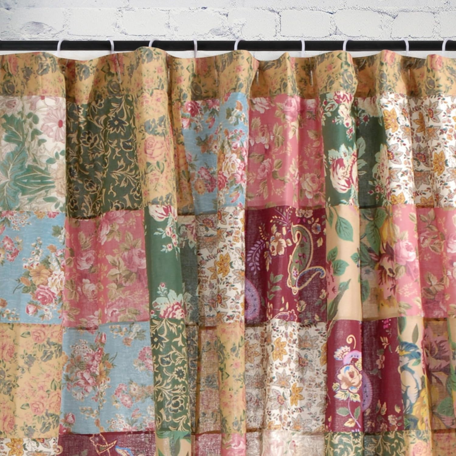 Greenland Home Fashions Antique Chic 100% Cotton Authentic Patchwork Shower Curtain, 72" x 72"