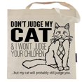 thumbnail image 1 of Don't Judge My Cat Tote Bag by Pet Studio Art, 1 of 4