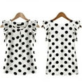 thumbnail image 3 of Women Summer Casual Polka Dot Round Neck Short Sleeve Shirt Top Chiffon Blouse, 3 of 6