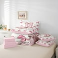 thumbnail image 4 of Cowboy Boots Bedding Set Queen Size 7 Piece,Bow Knot Flowers Room Decor Bed Set,Cartoon Bows Printed Bed in a Bag Bedding Bed Sets,White Pink Cute Shoes Bed Sheets Set, 4 of 4