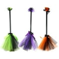 thumbnail image 2 of Darzheoy Witch Broom Halloween Decoration Witch Flying Broomstick Party Props Dress Up Halloween Witch Broom Halloween Masquerade Dress Up Decoration, 2 of 4
