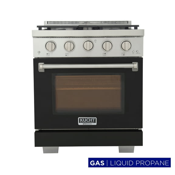 Professional 30-in Propane Gas Range in Black with True Simmer Burners