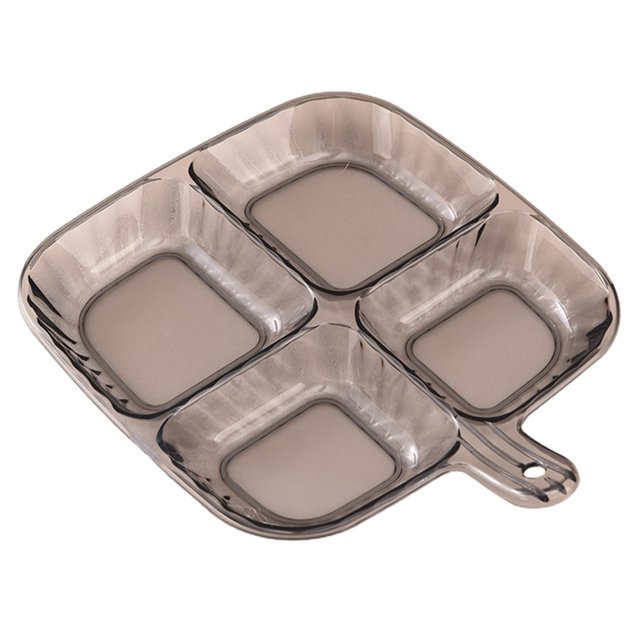 LCXmlly Boîte de Rangement pour Fruits Boîte de Rangement Assiette à Dessert avec Poignée Assiette à Dîner de Qualité Alimentaire à Quatre Compartiments