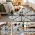 thumbnail image 5 of Round Area Rug 8 Ft, Vintage Gate Washable Non-Slip Circle Carpet for Living Room/Bedroom, Farmhouse Wooden Grain Shabby Chic Door Collection Low-Profile Large Area Rugs for Indoor, 5 of 8