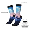 thumbnail image 4 of Disketp Night Sky Elk Unisex Crew Socks Lightweight Breathable Ventilation Ankle Socks, Mid-calf socks for Daily, 4 of 6