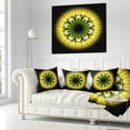 thumbnail image 3 of Designart Black Yellow Fractal Flower Pattern - Abstract Throw Pillow - 16x16, 3 of 5