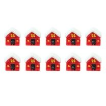 Worgeous 10pcs Miniature House Model Christmas Mini House Resin Landscape Ornament Dollhouse Bonsai Craft Garden Diy Decor
