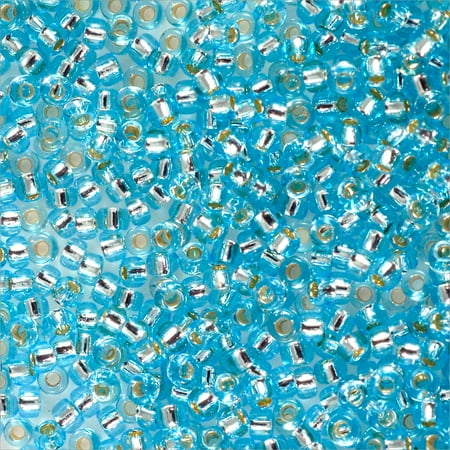 - Miyuki Round Rocaille Seed Bead 15/0 Silver Lined Baby Blue (3 Gram Tube)