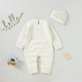 thumbnail image 2 of Baby Boys Girls Rompers Hats Sets Autumn Long Sleeve Cotton Knitted Newborn Infant 2pcs Outfits Winter Toddler Playsuits Clothes, 2 of 7