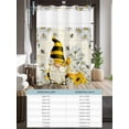 thumbnail image 6 of No Hook Cloth Fabric Shower Curtain with Snap in Liner, Daisy Floral Waterproof Shower Curtains Set with See Through Top Window, Vintage Rustic Bee Gnomes Flowers Bath Curtains Shower 72"x78", 6 of 6