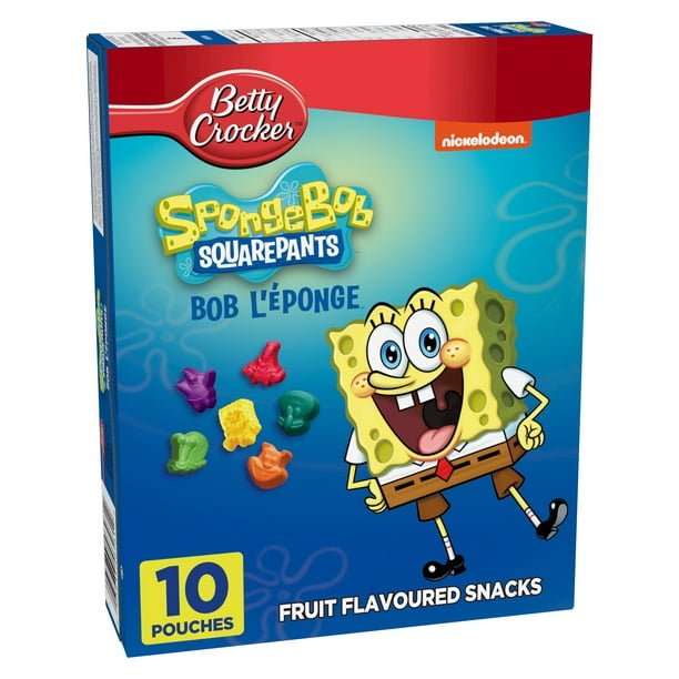 Collations à saveur de fruits Sans gluten SpongeBob SquarePants Édition animation de Betty Crocker 10 sachets, 226 g