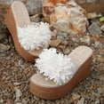 thumbnail image 5 of ShiShine Womens Flower Wedge Slides Open Toe Slip On Sandals Casual Breathable Summer Outdoor Anti Slip Sandals, 5 of 9