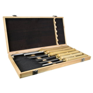 8 Piece Wood Chisel Woodworking Lathe Hand Tool Set - Includes Gouges,  Skews, Round Nose, Spearpoint, and Parting Chisels