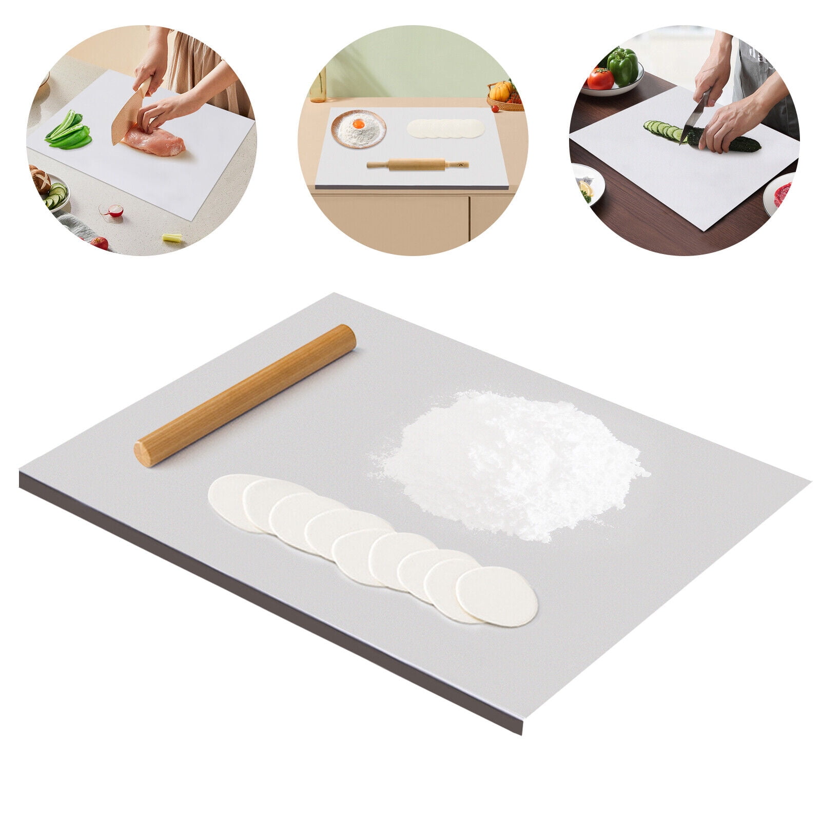 24 x 16in Large Kitchen Chopping Board Stainless Steel Dough Cutting Board "L" Design