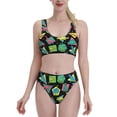 thumbnail image 2 of Picia Geometric Dinosaur Women's High Waisted Bikini Scoop Neck Swimsuit Two Pieces Bathing Suit-XX-Large, 2 of 8