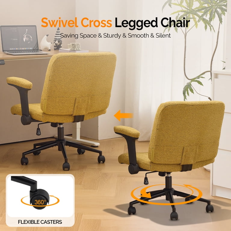 Ktaxon Office Chair, Flip-Top Armrest Desk Chair on Metal Star