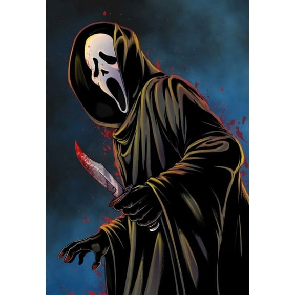 DIY 5D Scream Diamond Painting by Number Kit Horror Movie Full Drill Rhinestone Crystal 5D Diamond Painting Cross Stitch Arts Craft Supply for Home Wall Decor 30x40cm