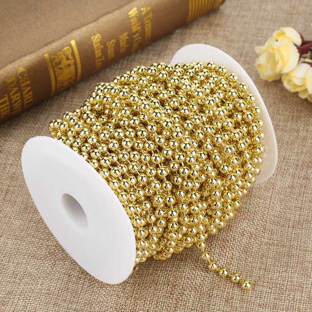 Lot de 24 guirlandes de perles artificielles pour bougies flottantes, 1,5 m par fil de perles pour remplissage de vase pour table de mariage, fête, décoration d'intérieur, argenté