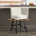 thumbnail image 2 of Swivel Bar Stools Set of 2, Modern 26" Upholstered Linen Fabric High Back Counter Stools with Nail Head Design and Wood Frame, Cream White, 2 of 6