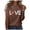 Coffee, variant on Trendfront Womens Bowknot Graphic Print Tops Fashion Summer Crewneck T Shirts Short Sleeve Tee Casual Stylish Relaxed Fit Pullover Outfits