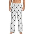 thumbnail image 2 of Goofa Black Rabbit Printed Soft Pajama Pants for Men, Wide Leg Comfy Casual Lounge Yoga Pants-Large, 2 of 9