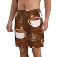 thumbnail image 2 of Bixox Men's Cute Sloths Bear Relaxing In Coffee Cup printing Casual Classic Fit Short Summer Beach Shorts, 2 of 6