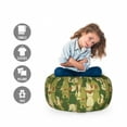 thumbnail image 2 of Camo Storage Toy Bag Chair, Kitten Silhouette Protective Cat Theme in Jungle Colors Animal Silhouettes, Stuffed Animal Organizer Washable Bag, Large Size, Green Dark Green Cream, by Ambesonne, 2 of 3