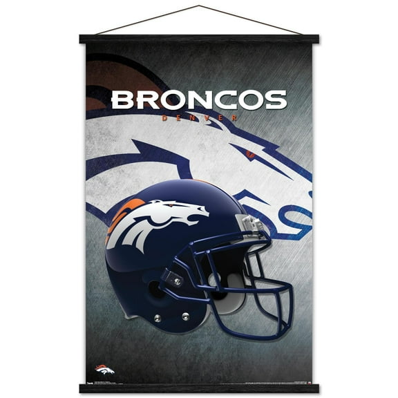 NFL Denver Broncos - Helmet 16 Wall Poster with Wooden Magnetic Frame, 22.375" x 34"