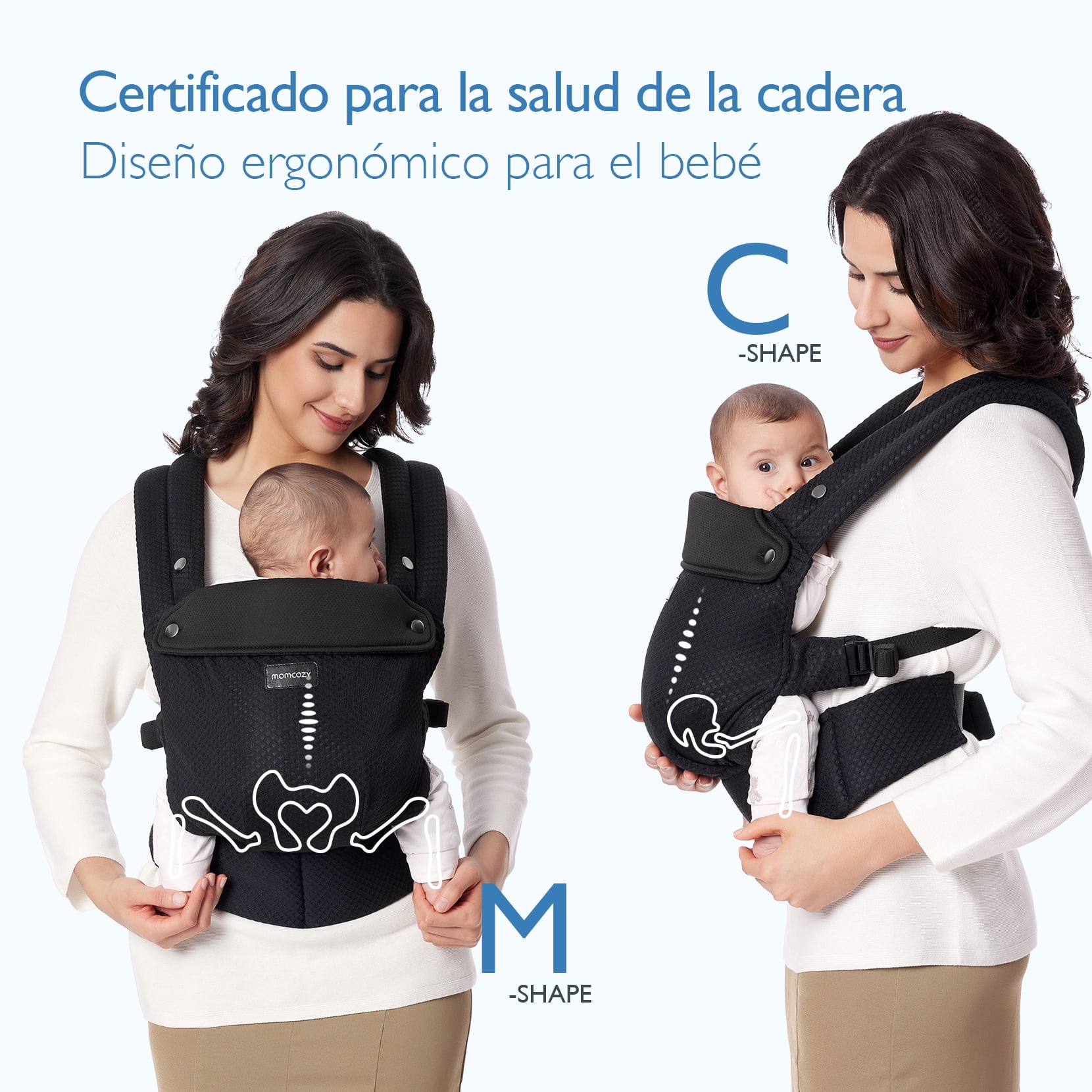 Momcozy Cangurera Ergonómico Bebé, Portabebés Material de Malla