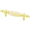 Liberty 3 Inch Ceramic Flower Insert Pull, Polished Brass and Ivory