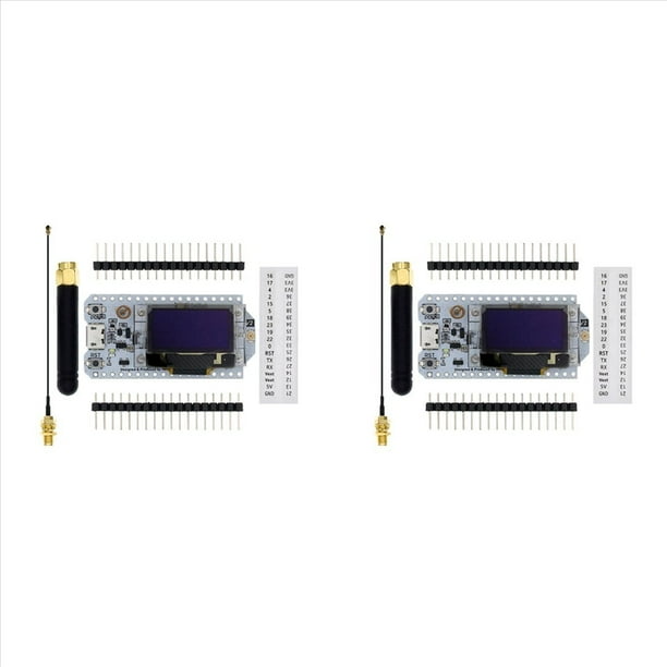 2X SX1276 SX1278 ESP32 LoRa 868MHz/915MHz Pantalla OLED Azul de 0,96 Pulgadas Bluetooth WIFI Kit 32 Placa de Desarrollo