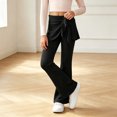 thumbnail image 5 of OGLCCG 2-Pack Girls Flare Leggings with Tie Wrap Skirted,High Waist Bootcut Bell Bottoms,School Performance Dance Pants Size 5, 5 of 8