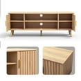 thumbnail image 7 of Zimtown Farmhouse TV Stand with 2 Fluted Doors, 58" Mid-Century Television Stand for 60inches TV, Light Oak Wood Television Stand with Storage, 7 of 7