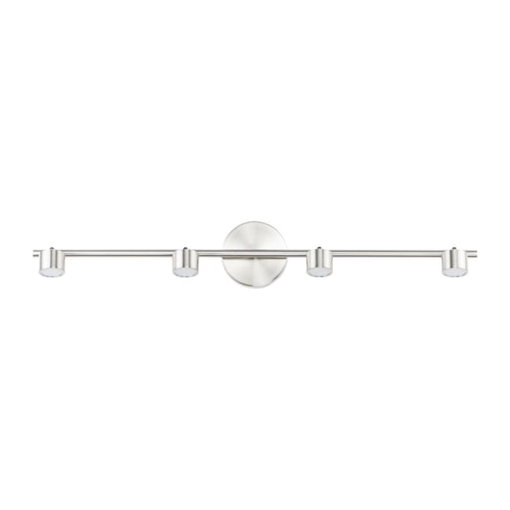 Taylor 4 - Light Satin Nickel/Silver Contemporary - LED Aluminum And Steel Track Lighting
