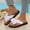 White, variant on Women's Large Bow Flip Flops Thick Sole Open Toe Non-Slip Comfortable Beach Sandals Summer Plus Size Black 9.5