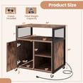 thumbnail image 3 of Giantex Rolling File Cabinet w/Charging Station, Mobile Lateral Filing Cabinet w/Adjustable Shelf, Printer Stand, Brown, 3 of 8