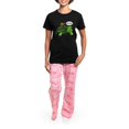 thumbnail image 4 of CafePress - Snail Riding Turtle Women's Dark Pajamas - Women's Short Sleeve Print T-Shirt and Pants Dark Cotton Pajama Set, 4 of 7