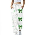 thumbnail image 3 of QATAINLAV Sweatpants for Women Joggers Yoga Pants with Pockets Baggy Casual Harem Pants St. Patrick's Day Bottoms, White, S, 3 of 6