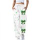 thumbnail image 2 of Pincandy Women's St. Patrick's Day Pants - Printed, Elastic Waist with Tie & Pockets, Cuffed Leg for Holiday & Daily Wear, 2 of 5
