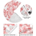 thumbnail image 2 of FMSHPON Pink Flower Xmas Christmas Tree Skirt Stand Mat for Holiday Party Decoration Indoor Outdoor 48 inches, 2 of 6