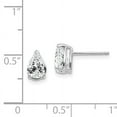 thumbnail image 2 of 14K White Gold 7x5mm Pear Cubic Zirconia Stud Earrings, 2 of 5