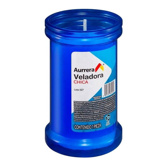 Veladora Aurrera con vaso de plástico1 pza