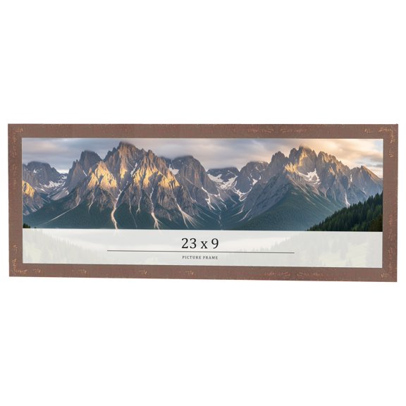 23x9 Distressed Brown Real Wood Picture Frame Width 1.25 inches | Interior Frame Depth 0.5 inches |