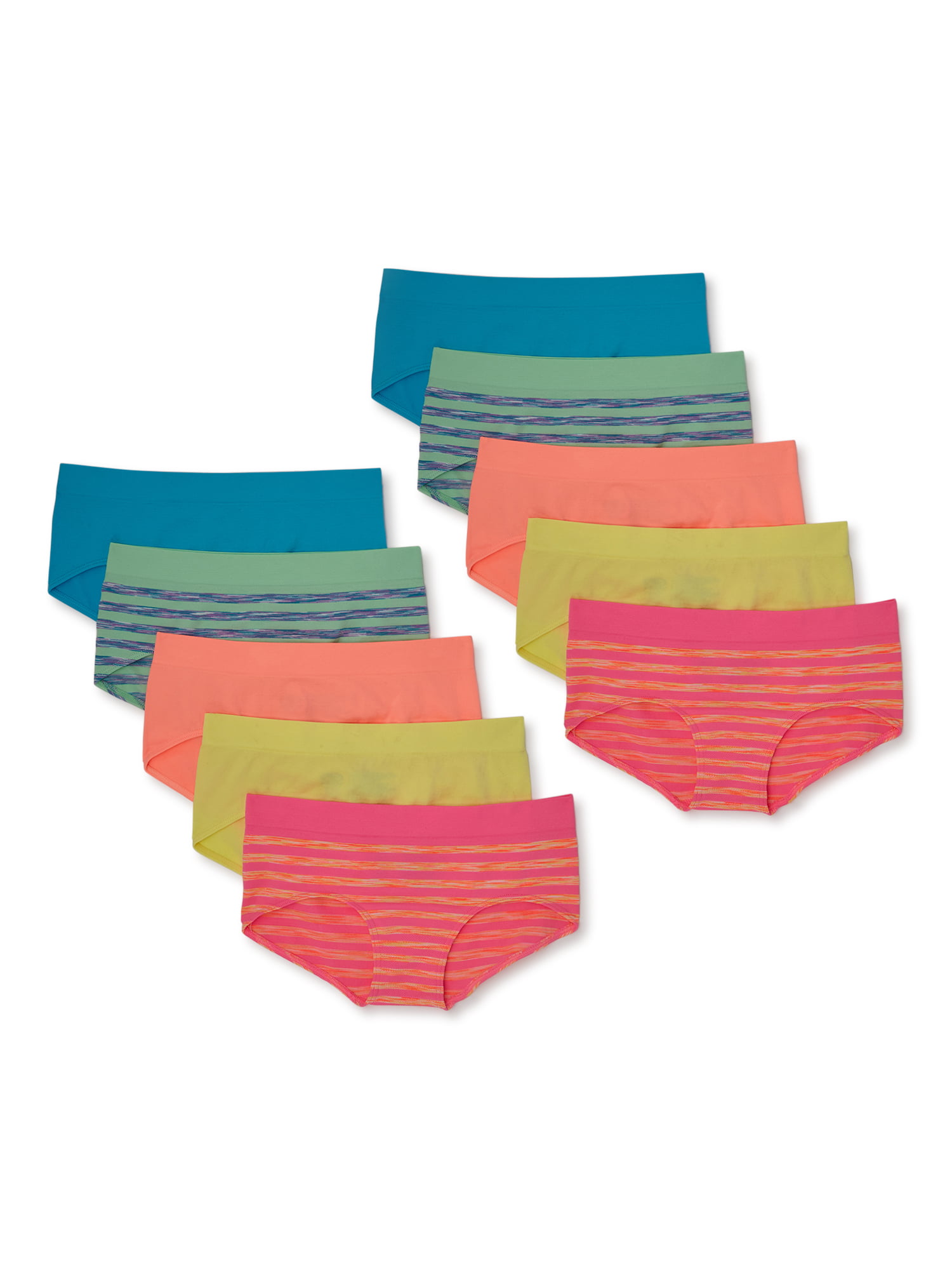 Athletic Works - Athletic Works Girls Seamless Brief Underwear, 10 Pack ...